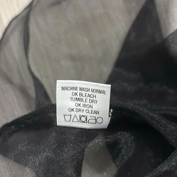 anthropologie sheer Black Back Bow at neck, self tie, Blouse NWOT By Ellender - Picture 13 of 16